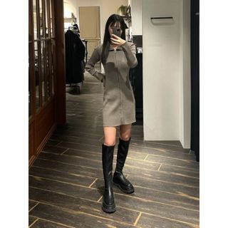 マウジー(moussy)のMOUSSY♡ZIP UP LS MINI DRESS(ミニワンピース)