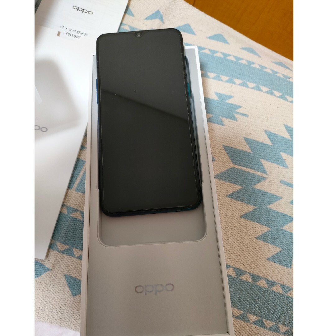 OPPO(オッポ)のOPPO Reno A  CPH1983  64GB  ブルー BLUE  中古 スマホ/家電/カメラのスマートフォン/携帯電話(スマートフォン本体)の商品写真