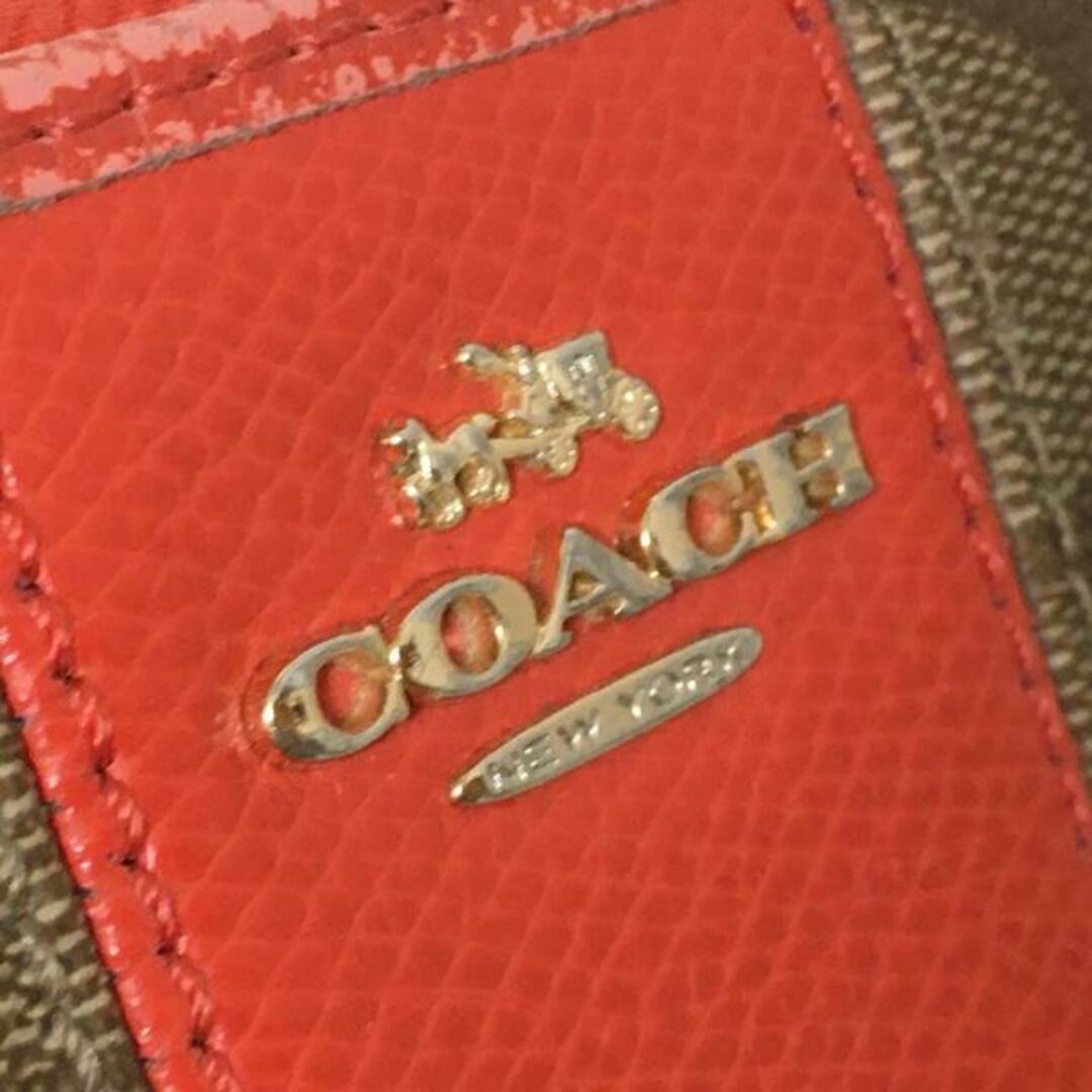 COACH(コーチ)のCOACH(コーチ) 長財布 シグネチャー柄 F54630 カーキ×レッド PVC(塩化ビニール)×レザー レディースのファッション小物(財布)の商品写真