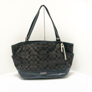 コーチ(COACH)のCOACH(コーチ) ショルダーバッグ パーカーシグネチャーキャリーオール F23297 ダークグレー×黒 ジャガード×レザー(ショルダーバッグ)