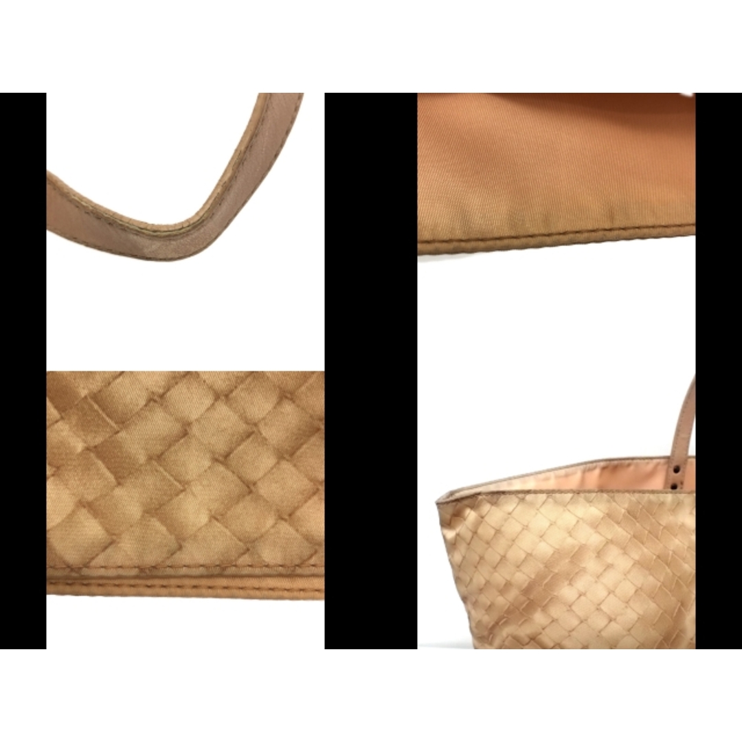 Bottega Veneta(ボッテガヴェネタ)のBOTTEGA VENETA(ボッテガヴェネタ) トートバッグ イントレッチオリュージョン B01653509E ベージュ×ブラウン ナイロン×レザー レディースのバッグ(トートバッグ)の商品写真