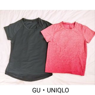 ユニクロ(UNIQLO)のスポーツウェア 半袖 Tシャツ 2枚セット GU UNIQLO(Tシャツ(半袖/袖なし))