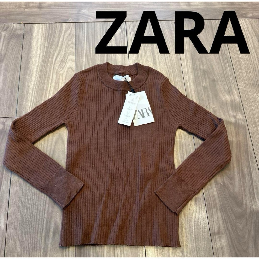 ZARA KIDS(ザラキッズ)の新品　キッズ　ZARA ザラ　ニット　長袖　カットソー　薄手セーター キッズ/ベビー/マタニティのキッズ服女の子用(90cm~)(Tシャツ/カットソー)の商品写真