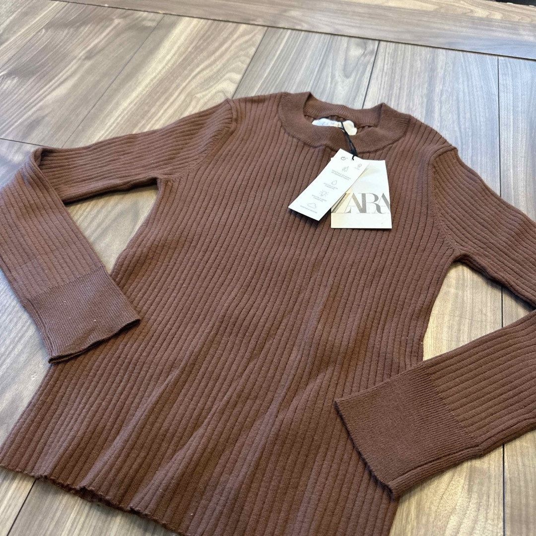 ZARA KIDS(ザラキッズ)の新品　キッズ　ZARA ザラ　ニット　長袖　カットソー　薄手セーター キッズ/ベビー/マタニティのキッズ服女の子用(90cm~)(Tシャツ/カットソー)の商品写真