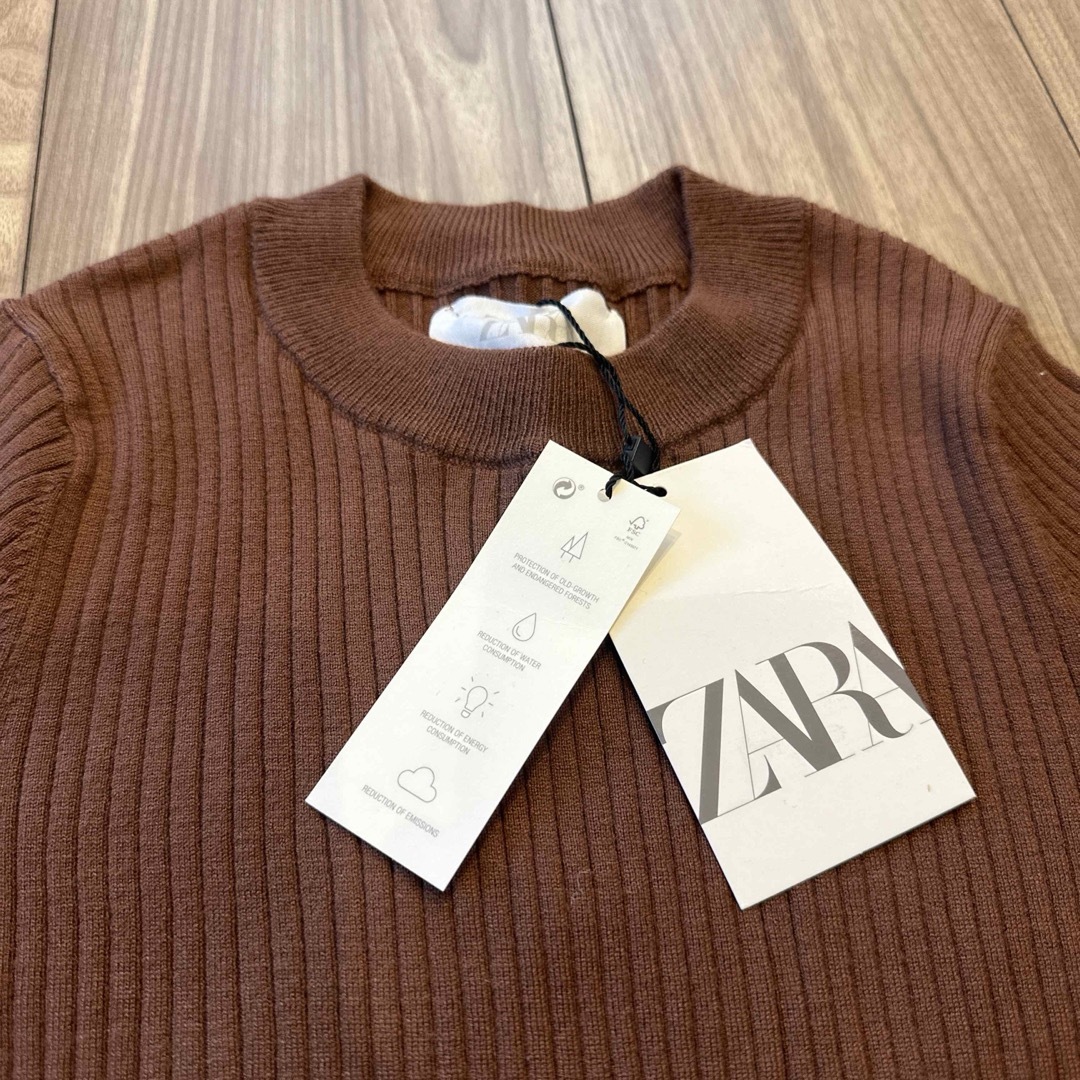 ZARA KIDS(ザラキッズ)の新品　キッズ　ZARA ザラ　ニット　長袖　カットソー　薄手セーター キッズ/ベビー/マタニティのキッズ服女の子用(90cm~)(Tシャツ/カットソー)の商品写真