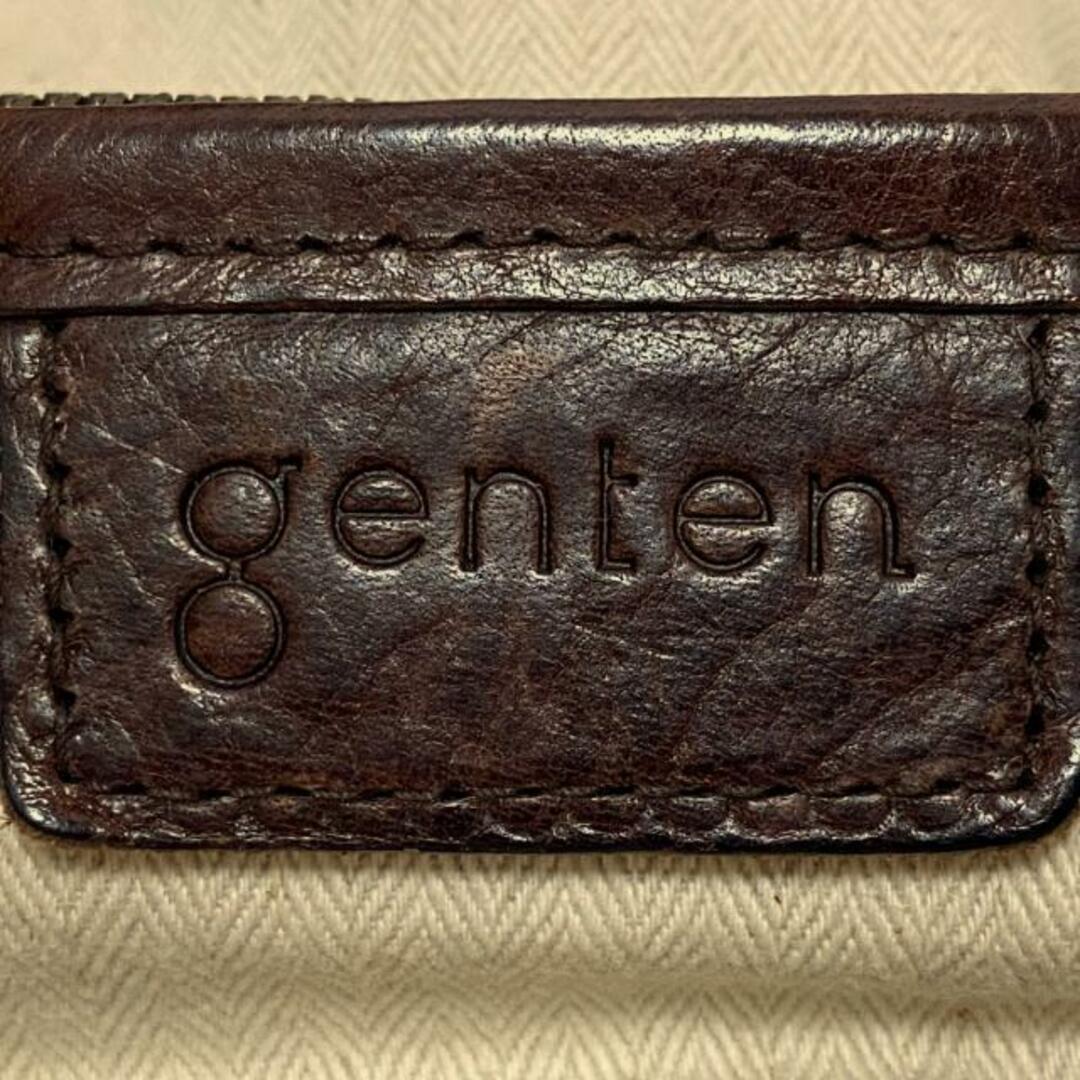 genten(ゲンテン)のgenten(ゲンテン) ショルダーバッグ - グレー×ベージュ×ダークブラウン ウール×キャンバス×レザー レディースのバッグ(ショルダーバッグ)の商品写真