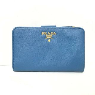 プラダ(PRADA)のPRADA(プラダ) 2つ折り財布 - 1M1225 ブルー L字ファスナー レザー(財布)