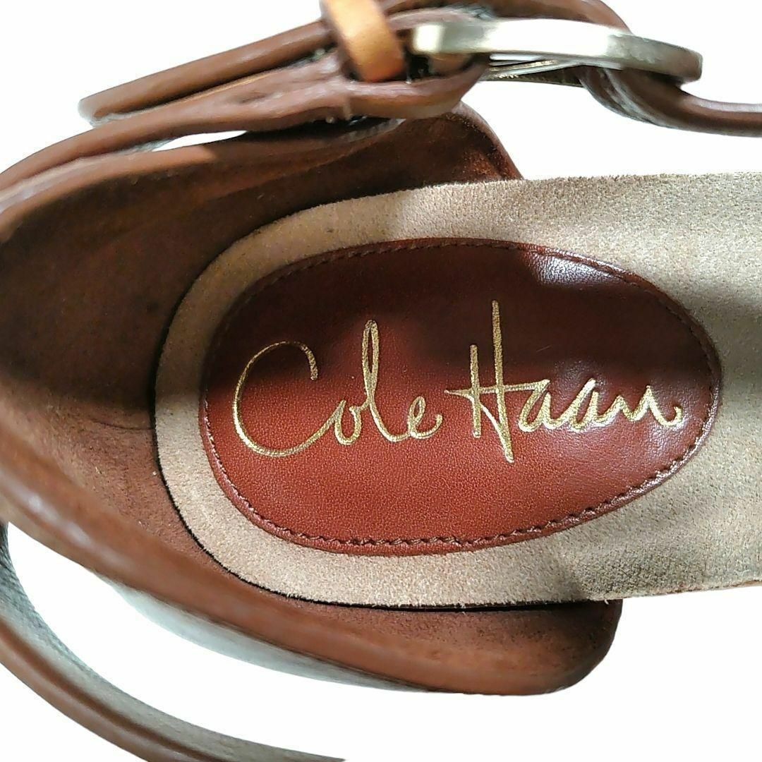 Cole Haan(コールハーン)のコールハーン◎本革サンダル(22.5)クロスベルト チャンキーヒール お洒落 茶 レディースの靴/シューズ(サンダル)の商品写真