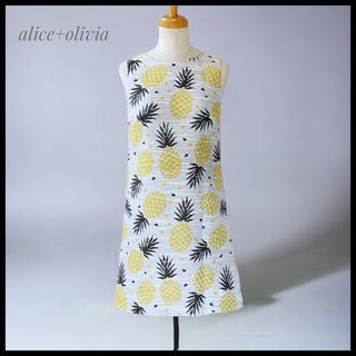 【alice+olivia】訳あり特価  パイナップル柄   Aラインワンピース