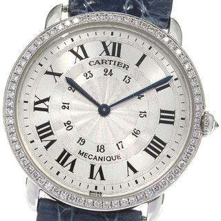 カルティエ(Cartier)のカルティエ CARTIER WD600251 ロンドルイ K18WG ダイヤベゼル 手巻き レディース _800507(腕時計)