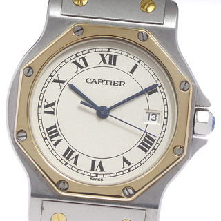 カルティエ(Cartier)のカルティエ CARTIER W2001583 サントスオクタゴン LM YGコンビ デイト クォーツ メンズ 内箱・保証書付き_806182(腕時計(アナログ))