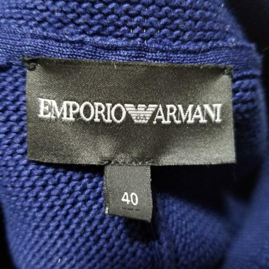 Emporio Armani(エンポリオアルマーニ)のEMPORIOARMANI(エンポリオアルマーニ) ジャケット サイズ40 M レディース美品  - ブルー 長袖/ニット/春/秋 レディースのジャケット/アウター(その他)の商品写真