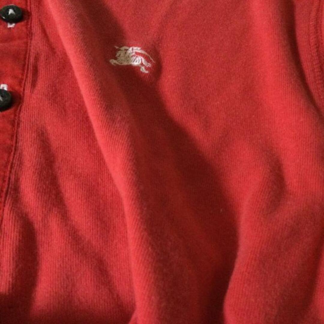 BURBERRY BLACK LABEL(バーバリーブラックレーベル)のBurberry Black Label(バーバリーブラックレーベル) 半袖カットソー サイズ2 M メンズ - レッド クルーネック メンズのトップス(Tシャツ/カットソー(半袖/袖なし))の商品写真