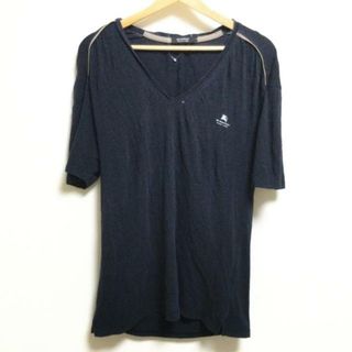 バーバリーブラックレーベル(BURBERRY BLACK LABEL)のBurberry Black Label(バーバリーブラックレーベル) 半袖Tシャツ サイズ2 M メンズ - ダークネイビー Vネック(Tシャツ/カットソー(半袖/袖なし))