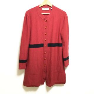 ソニアリキエル(SONIA RYKIEL)のSONIARYKIEL(ソニアリキエル) カーディガン サイズ36 S レディース - レッド×黒 長袖/ロング丈(カーディガン)