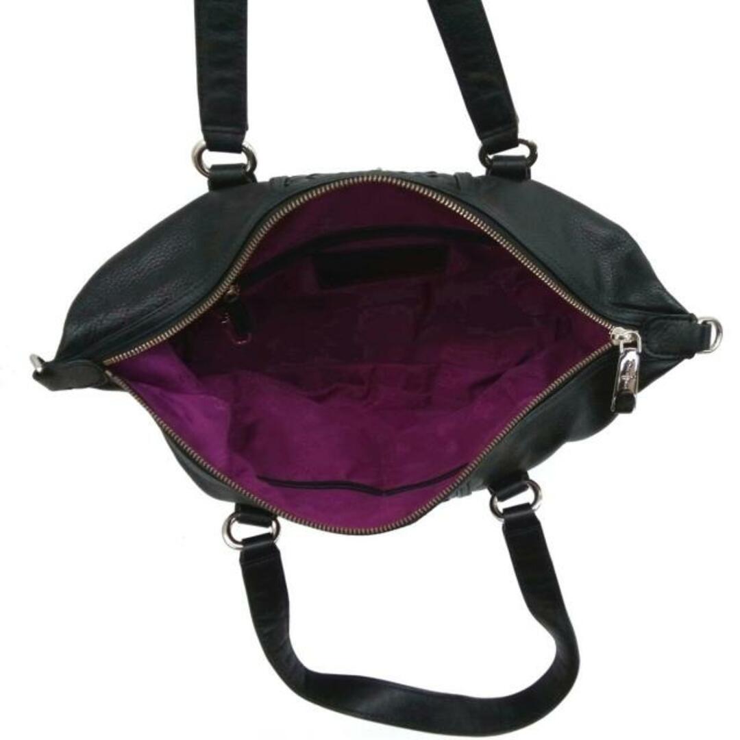 Cole Haan(コールハーン)のCOLE HAAN(コールハーン) ハンドバッグ - 黒 編み込み レザー レディースのバッグ(ハンドバッグ)の商品写真
