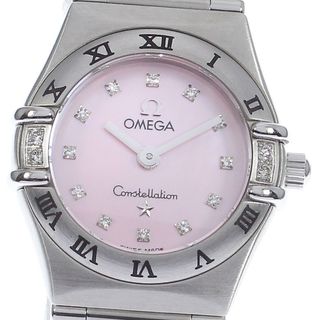 OMEGA - ジャンク オメガ OMEGA 1567.66 コンステレーション ミニ 12Pダイヤ クォーツ レディース 箱・保証書付き_807816