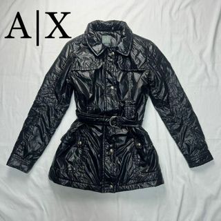 アルマーニエクスチェンジ(ARMANI EXCHANGE)のA|X アルマーニエクスチェンジ 中綿コート ベルト付き 黒 M(ブルゾン)