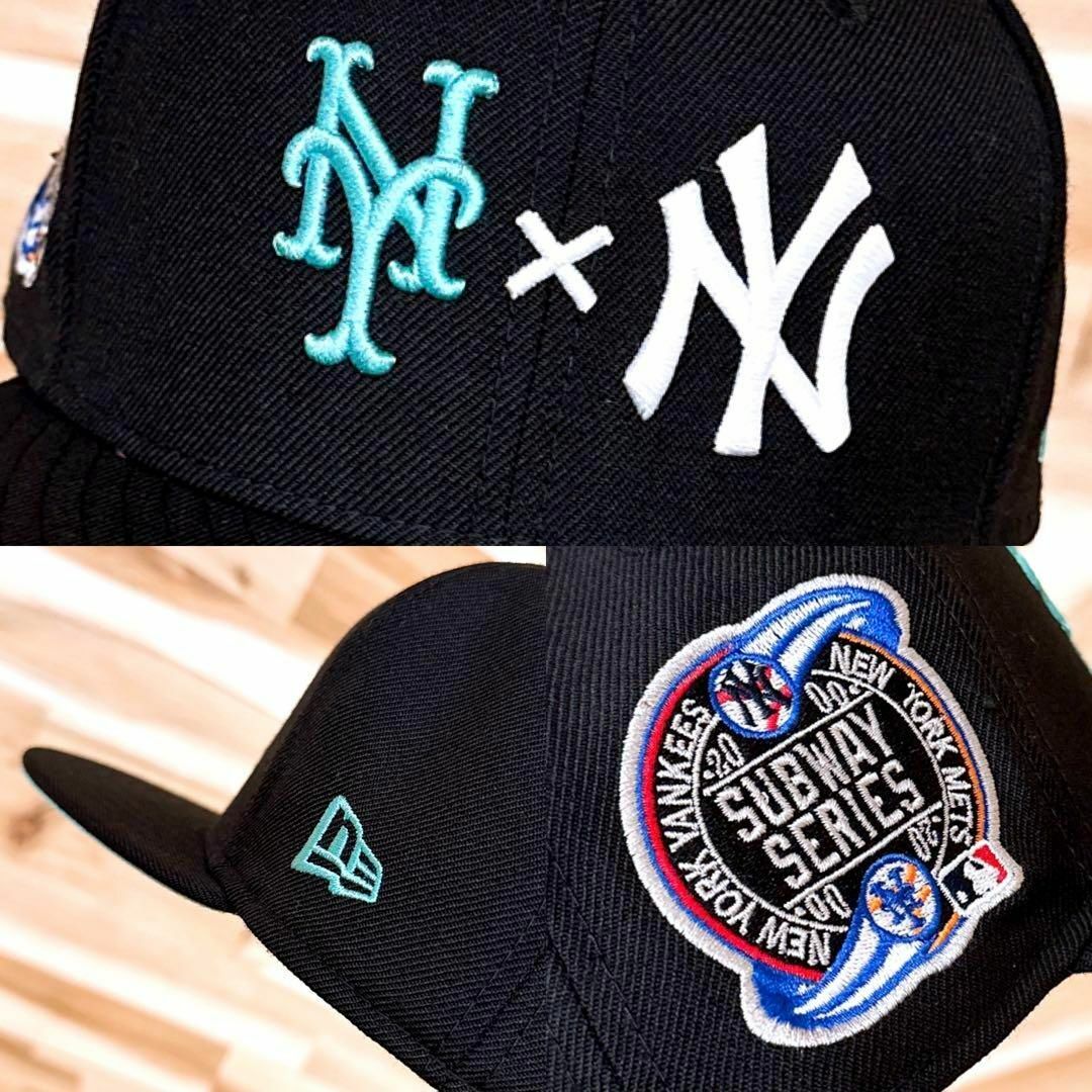 NEW ERA(ニューエラー)の激レア【ニューエラ×ヤンキース×メッツ】ダブルネーム キャップ メントール黒×緑 メンズの帽子(キャップ)の商品写真