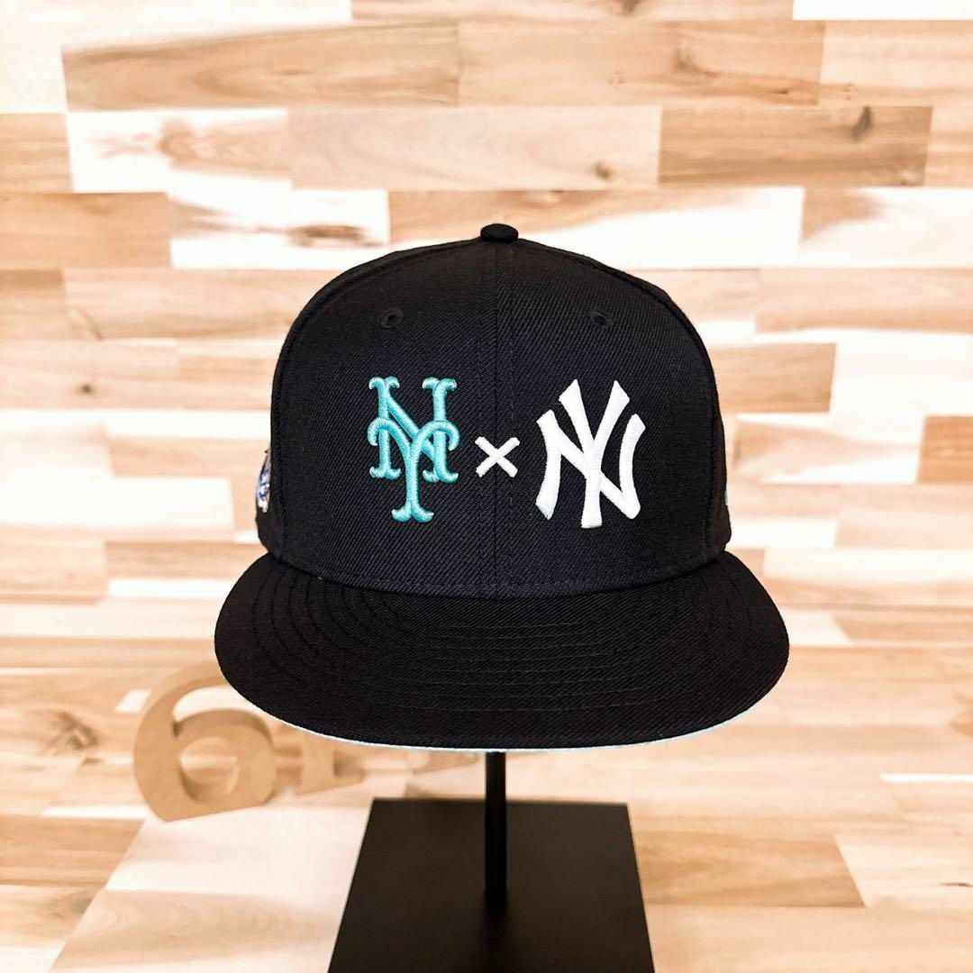 NEW ERA(ニューエラー)の激レア【ニューエラ×ヤンキース×メッツ】ダブルネーム キャップ メントール黒×緑 メンズの帽子(キャップ)の商品写真