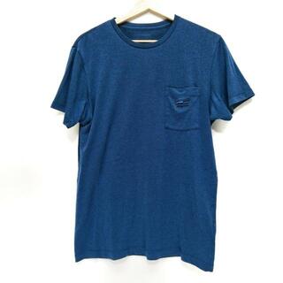 パタゴニア(patagonia)のPatagonia(パタゴニア) 半袖Tシャツ サイズM メンズ - ブルー クルーネック(Tシャツ/カットソー(半袖/袖なし))