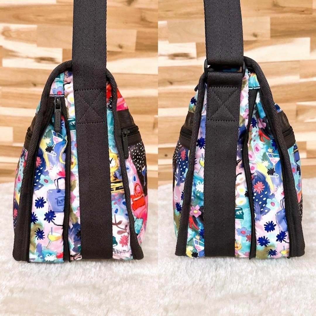 LeSportsac(レスポートサック)の美品【レスポートサック】アート デザイン ショルダーバッグ水彩 カラフル×グレー レディースのバッグ(ショルダーバッグ)の商品写真