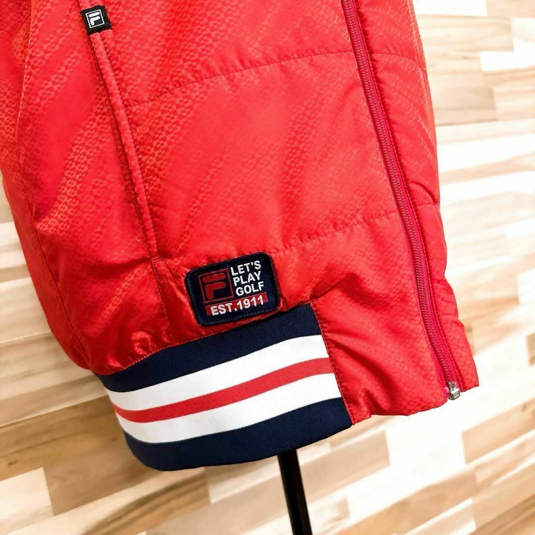 フィラゴルフ】FILA GOLF 刺繍 ロゴ 中綿 ベスト ゴルフ M 赤×紺 フィラゴルフ】FILA GOLF 刺繍 ロゴ 中綿 ベスト ゴルフ M 赤×紺