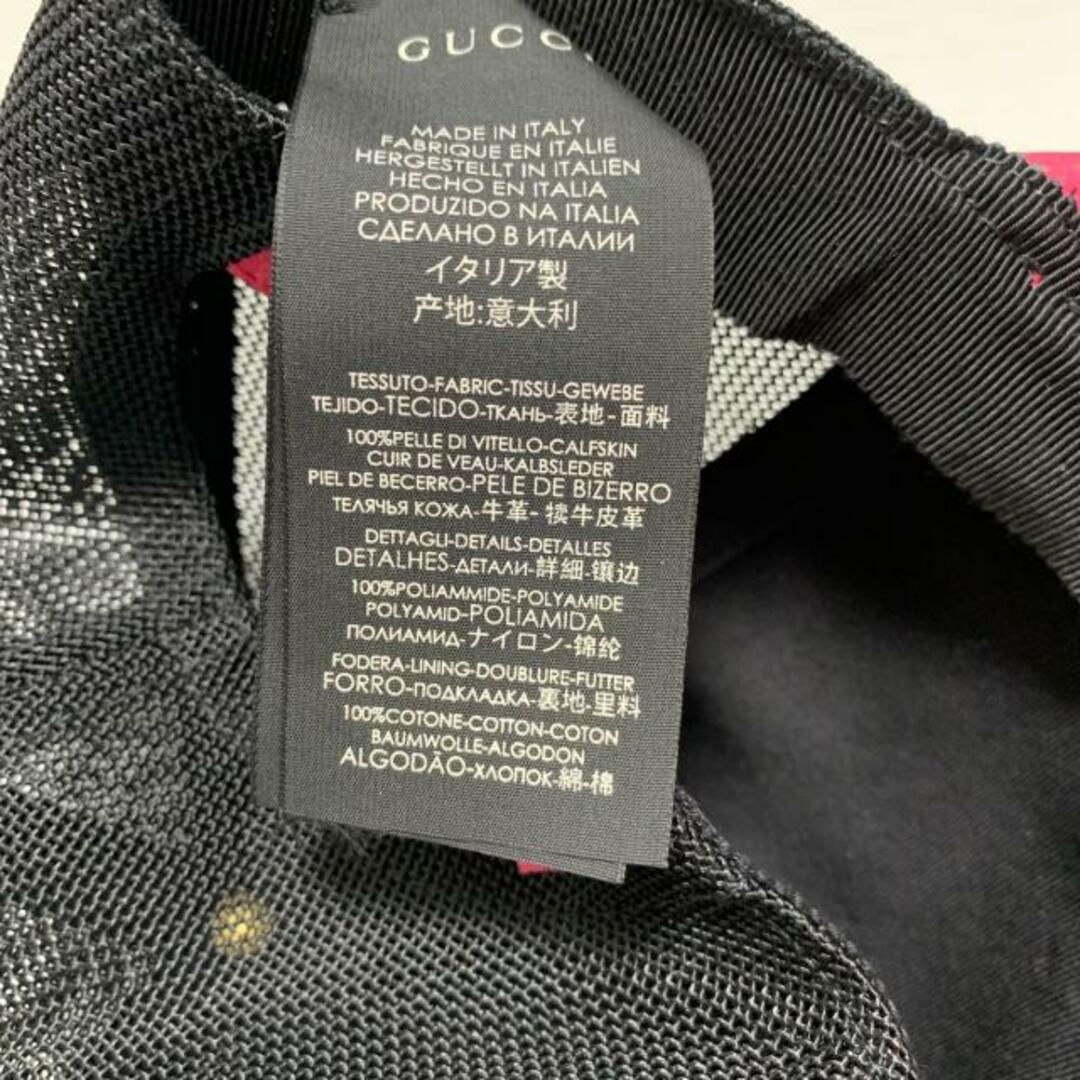 Gucci(グッチ)のGUCCI(グッチ) キャップ ピンク×黒×マルチ ロゴ/インターロッキングG レザー×ナイロン レディースの帽子(キャップ)の商品写真