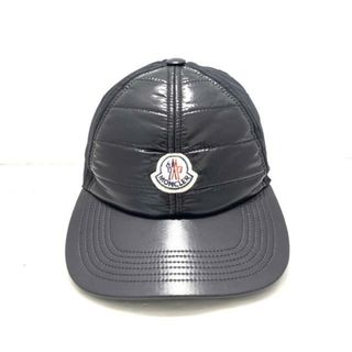 MONCLER(モンクレール) キャップ 黒 異素材切り替え コットン×ナイロン×ポリエステル