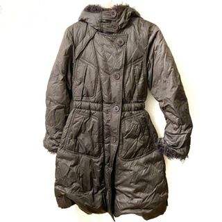 モンクレール(MONCLER)のMONCLER(モンクレール) ダウンコート サイズ1 S レディース RISSOLE 49333-90-69883 ダークブラウン ファー/ドロスト/ウエストゴム/茶タグ/長袖/冬(ダウンコート)