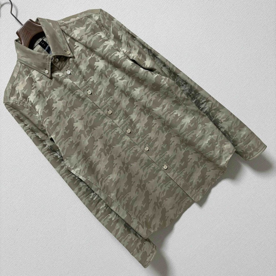 wjk(ダブルジェーケー)の極美品■wjk■jacquard camo 迷彩 微光沢 ストレッチ シャツ M メンズのトップス(シャツ)の商品写真