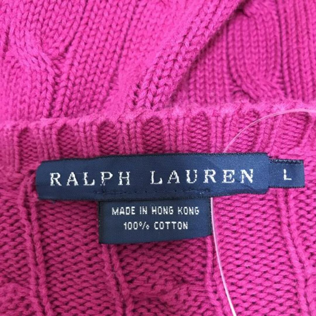 Ralph Lauren(ラルフローレン)のRalphLauren(ラルフローレン) 長袖セーター サイズL レディース - ピンク クルーネック 綿 レディースのトップス(ニット/セーター)の商品写真