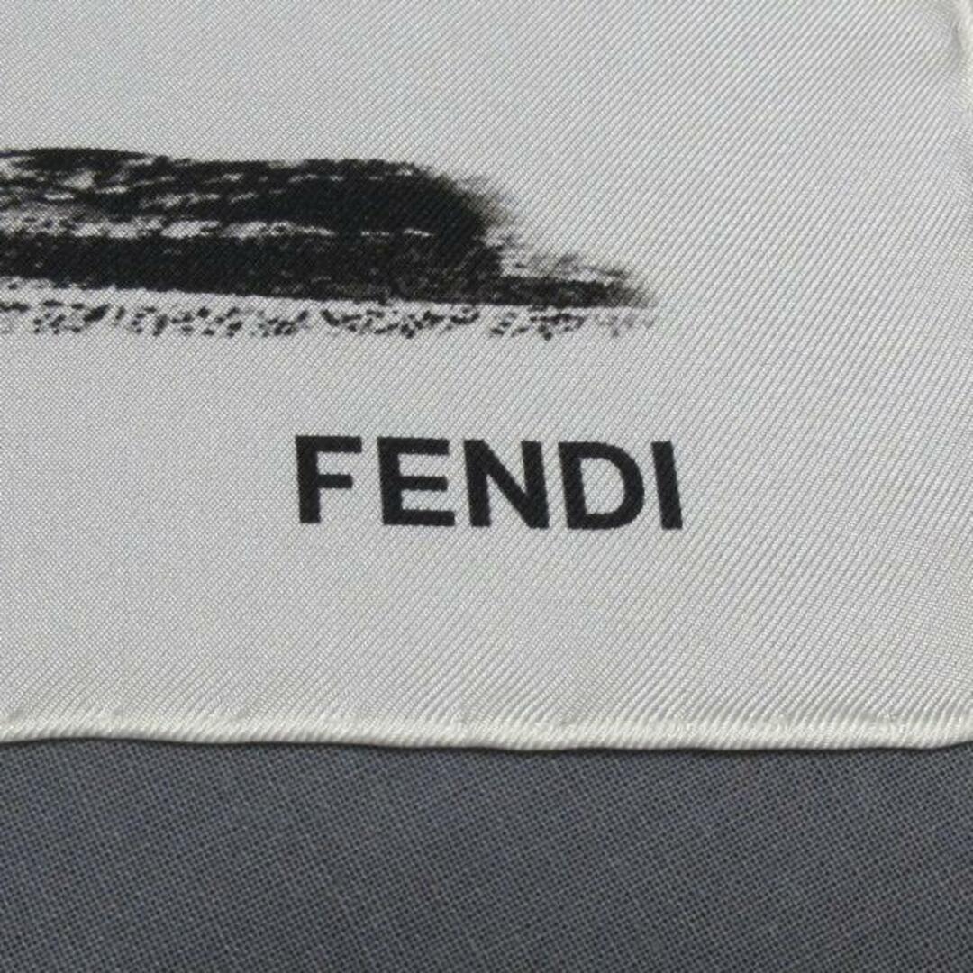 FENDI(フェンディ)のFENDI(フェンディ) スカーフ美品  - FXT071 白×ライトブルー×マルチ ロゴ/バゲットマニア レディースのファッション小物(バンダナ/スカーフ)の商品写真