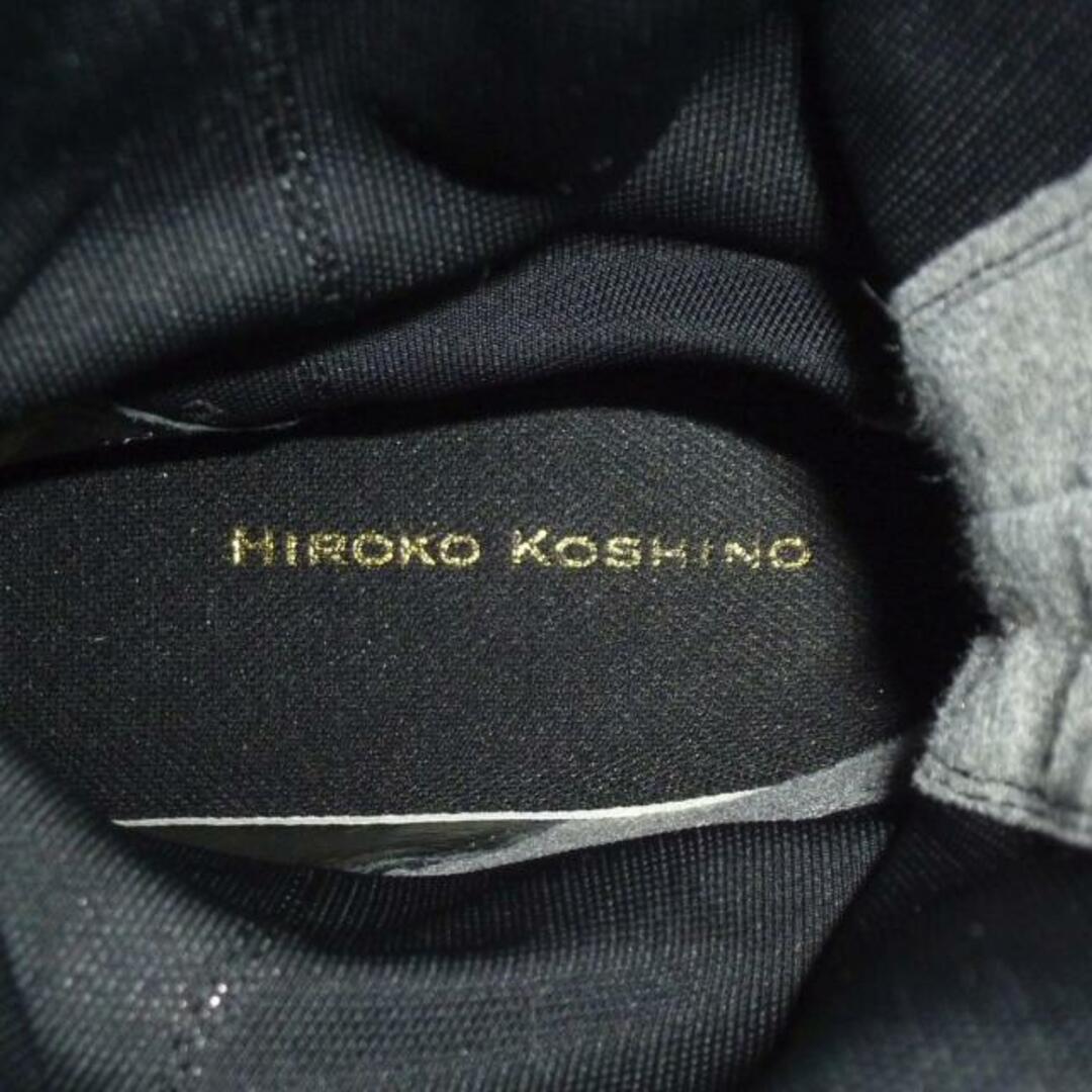 HIROKO KOSHINO(ヒロココシノ)のHIROKO KOSHINO(ヒロココシノ) ロングブーツ 23.5 レディース美品  - 黒×ダークグレー（光沢あり） シースルー 化学繊維×レザー レディースの靴/シューズ(ブーツ)の商品写真