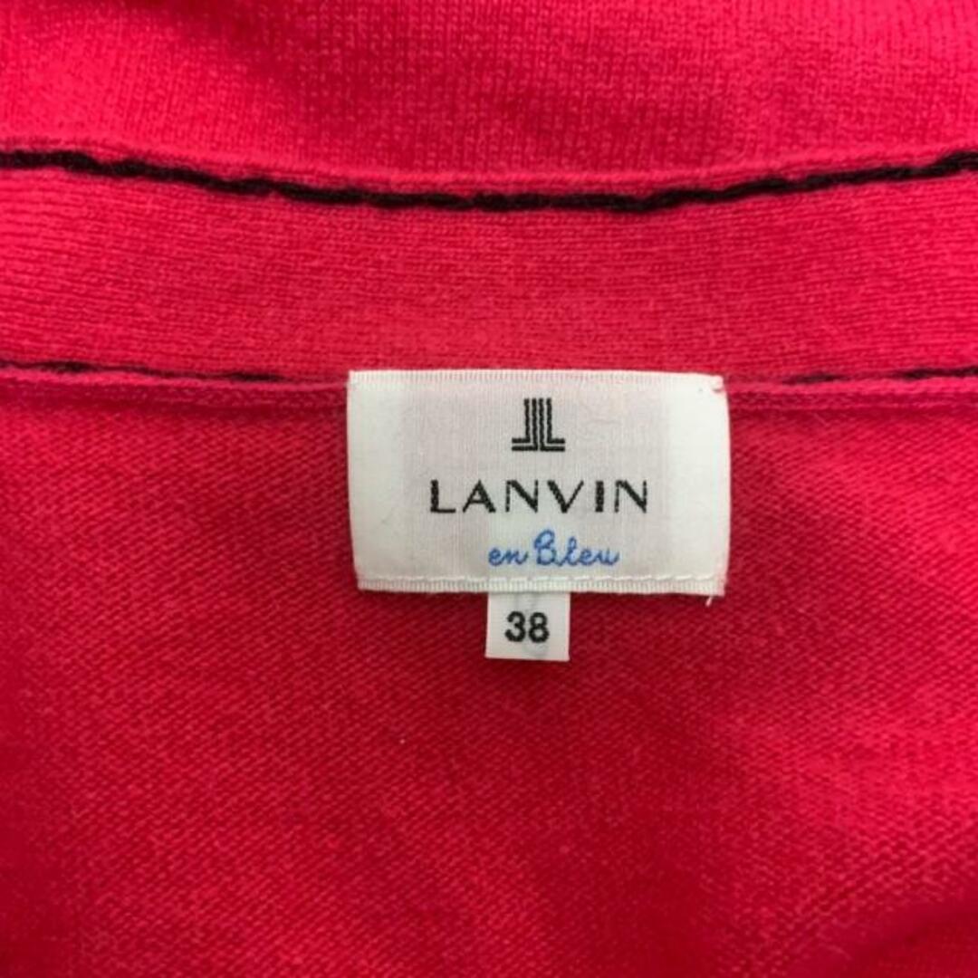 LANVIN en Bleu(ランバンオンブルー)のLANVIN en Bleu(ランバンオンブルー) カーディガン サイズ38 M レディース美品  - ピンク×黒 長袖 レディースのトップス(カーディガン)の商品写真
