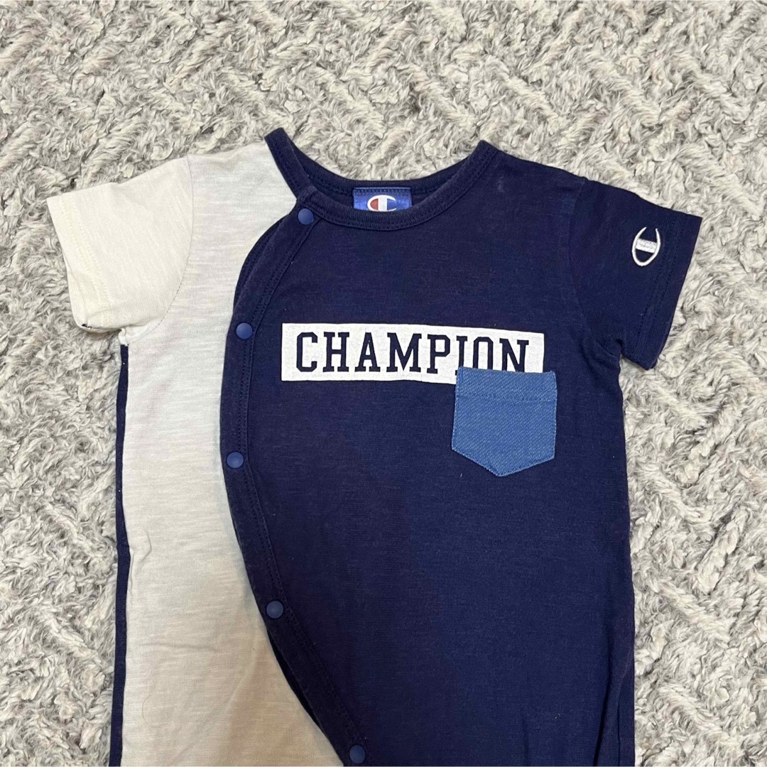 Champion(チャンピオン)のチャンピオン　Champion 半袖ロンパース ロゴ　60 70 2点セット キッズ/ベビー/マタニティのベビー服(~85cm)(ロンパース)の商品写真