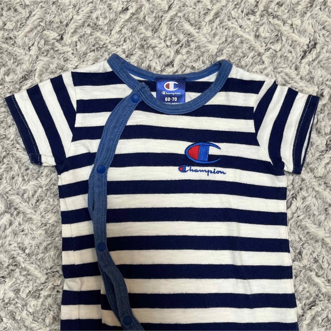 Champion(チャンピオン)のチャンピオン　Champion 半袖ロンパース ロゴ　60 70 2点セット キッズ/ベビー/マタニティのベビー服(~85cm)(ロンパース)の商品写真