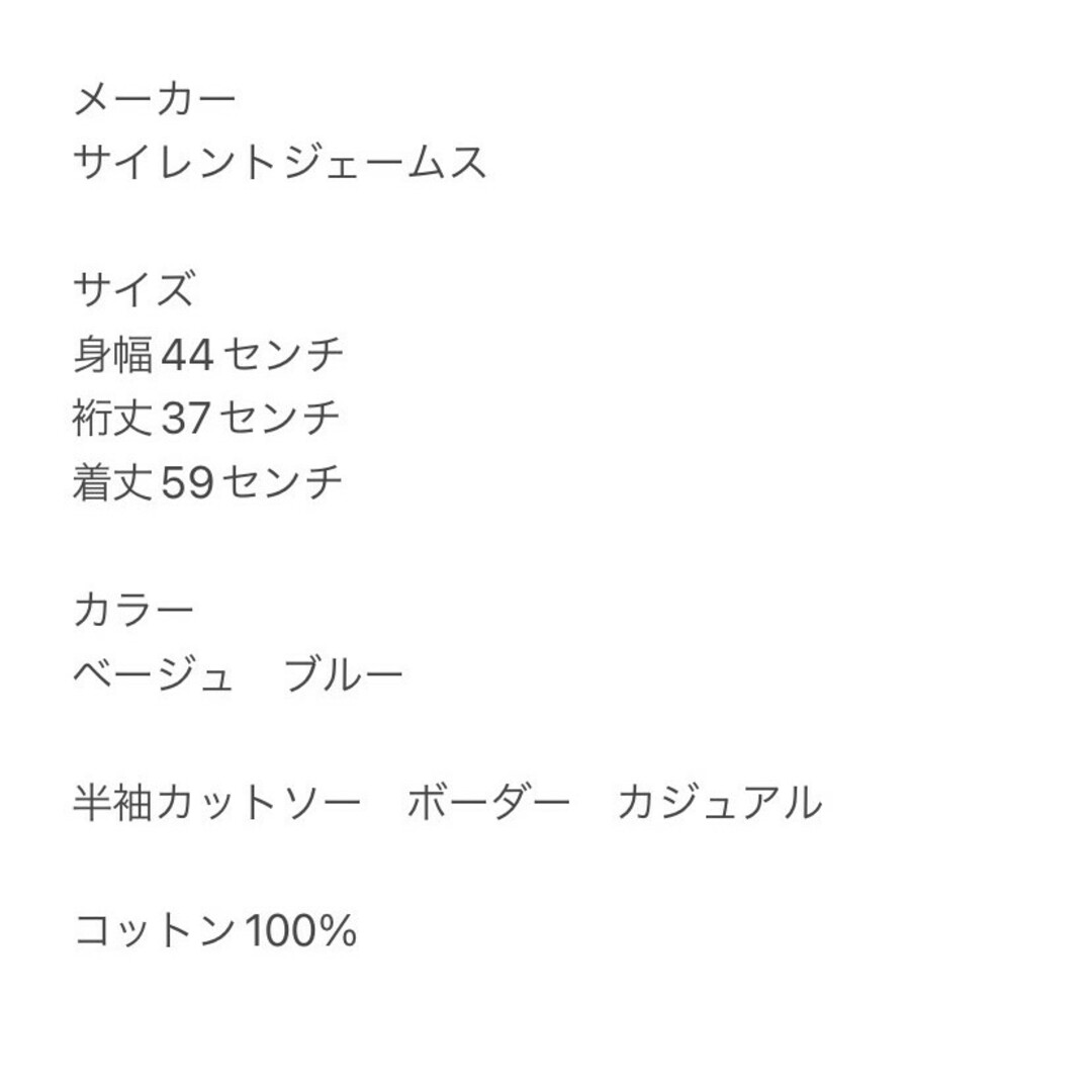 サイレントジェームス Ｆ 半袖カットソー ボーダー柄 カジュアルコーデ ベージュ レディースのトップス(カットソー(半袖/袖なし))の商品写真