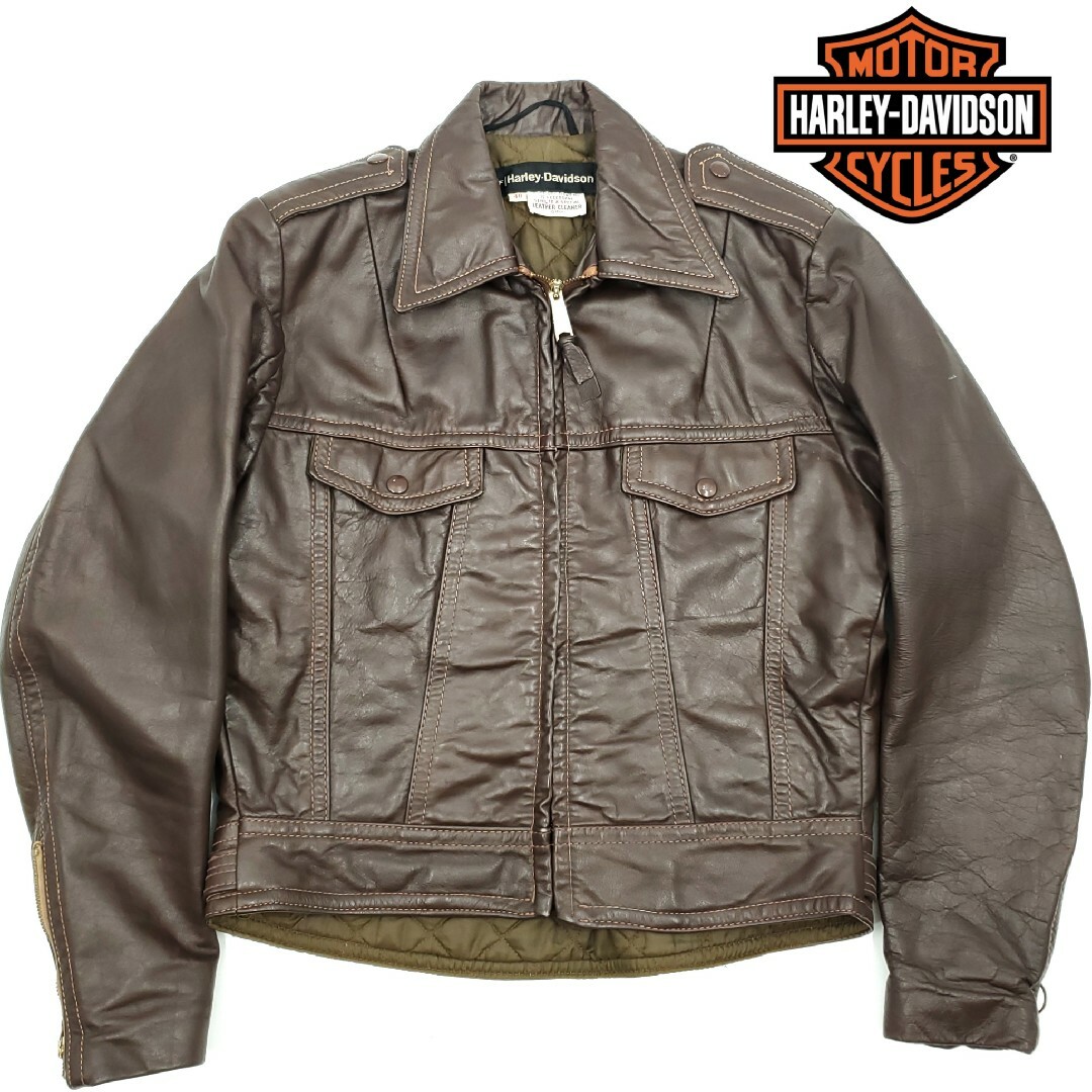 Harley Davidson(ハーレーダビッドソン)の希少Gジャンタイプ◆HARLEY-DAVIDSON◆40レザーライダース 775 メンズのジャケット/アウター(ライダースジャケット)の商品写真