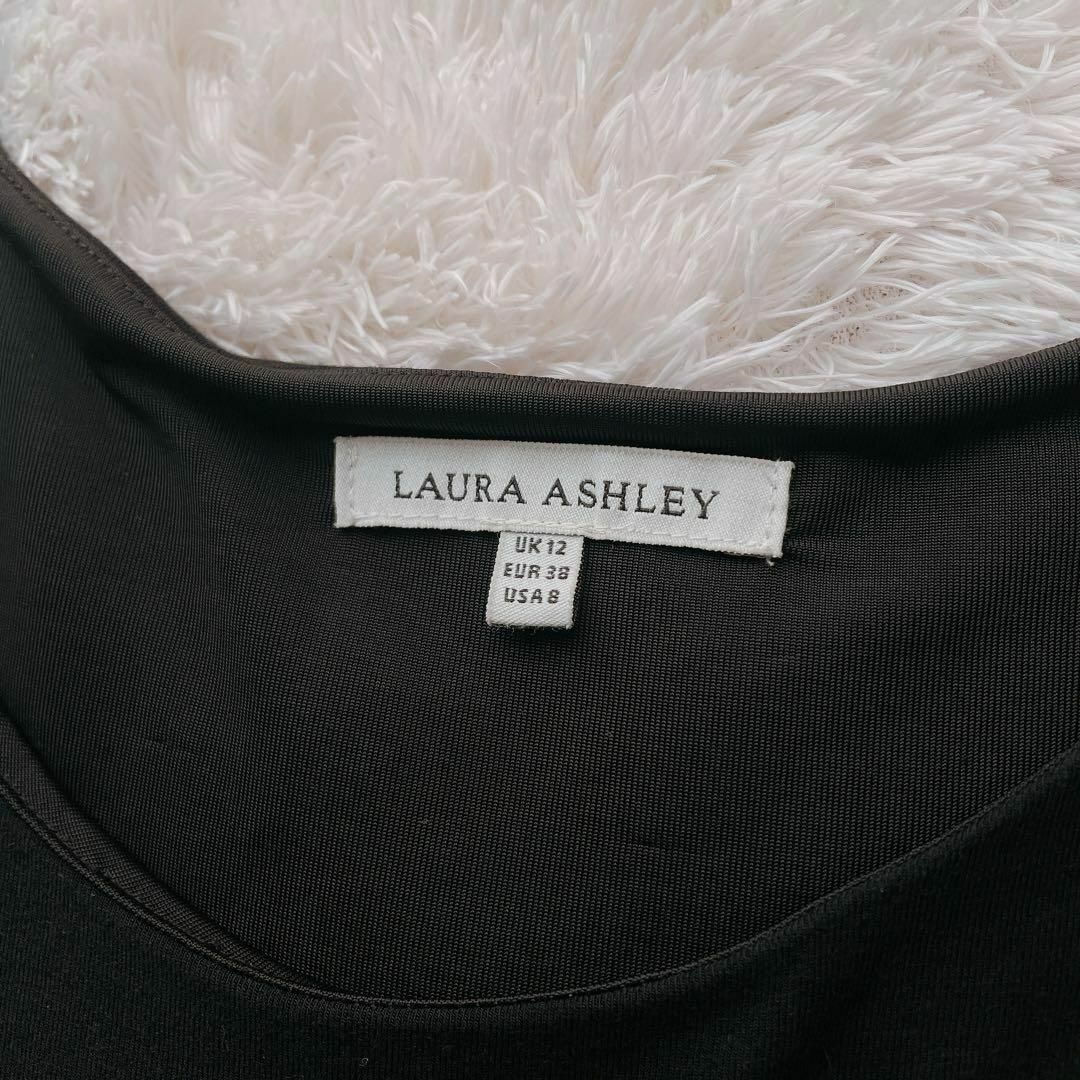 LAURA ASHLEY(ローラアシュレイ)のLAURA ASHLEY シンプル ワンピース UK12(L相当) ブラック レディースのワンピース(ひざ丈ワンピース)の商品写真