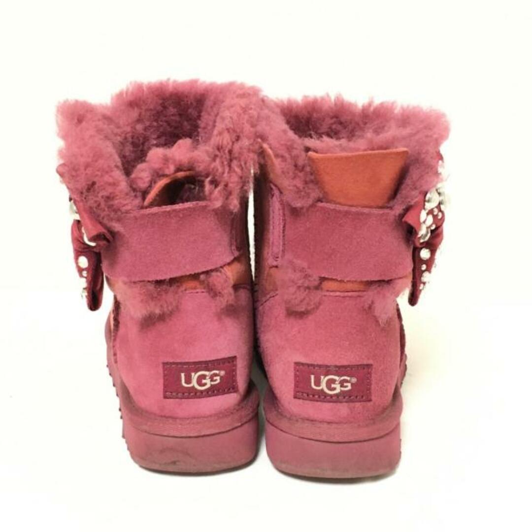 UGG(アグ)のUGG(アグ) ショートブーツ 23 レディース - 1019725 ボルドー リボン/ビジュー ムートン レディースの靴/シューズ(ブーツ)の商品写真