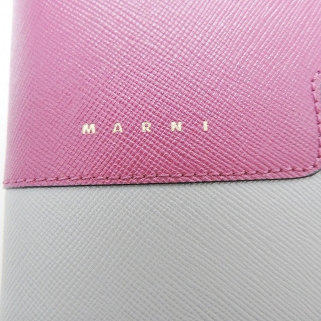 Marni(マルニ)のMARNI(マルニ) 2つ折り財布 VANITOSI,バイフォールドウォレット PFMO0054U1 ボルドー×グレー×ブラウン サフィアーノレザー レディースのファッション小物(財布)の商品写真