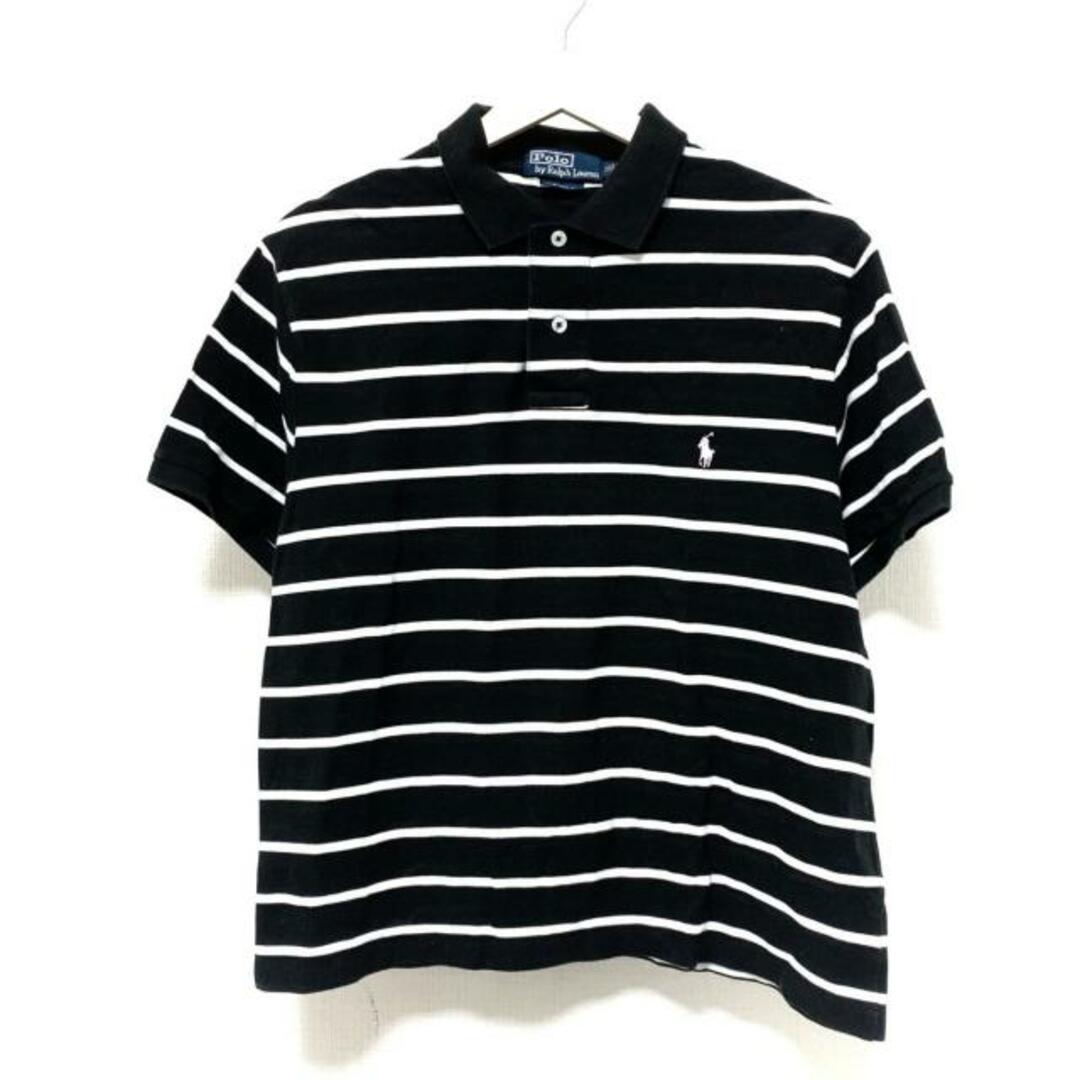 POLO RALPH LAUREN(ポロラルフローレン)のPOLObyRalphLauren(ポロラルフローレン) 半袖ポロシャツ サイズLL レディース - 黒×白 ボーダー レディースのトップス(ポロシャツ)の商品写真