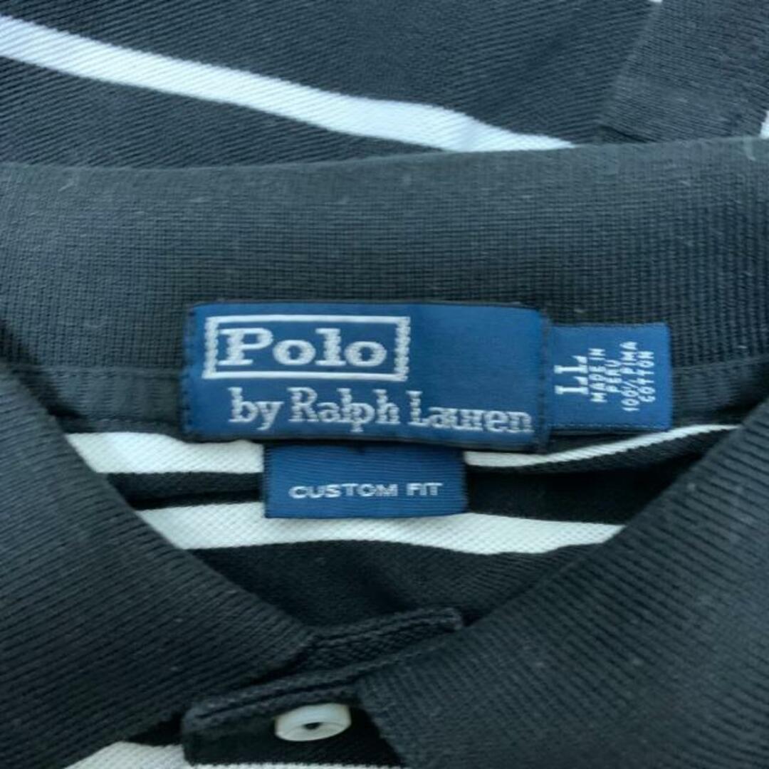 POLO RALPH LAUREN(ポロラルフローレン)のPOLObyRalphLauren(ポロラルフローレン) 半袖ポロシャツ サイズLL レディース - 黒×白 ボーダー レディースのトップス(ポロシャツ)の商品写真