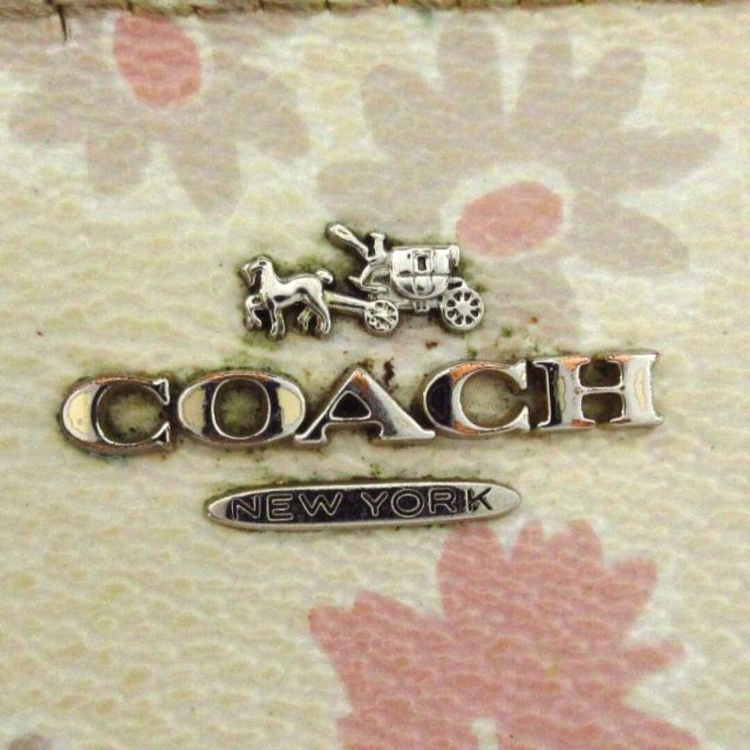 COACH(コーチ)のCOACH(コーチ) コインケース - アイボリー 花柄 PVC(塩化ビニール) レディースのファッション小物(コインケース)の商品写真