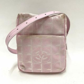 シャネル(CHANEL)のCHANEL(シャネル) ショルダーバッグ ニュートラベルライン ピンク ミニバッグ ナイロンジャガード×レザー	(ショルダーバッグ)