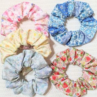 F5個セット☆シュシュハンドメイド(ヘアアクセサリー)