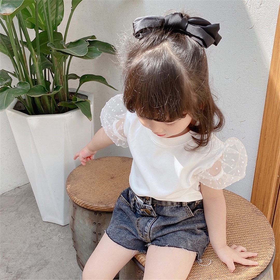 韓国子供服　子供服　女の子　トップス　Tシャツ　90cm キッズ/ベビー/マタニティのキッズ服女の子用(90cm~)(Tシャツ/カットソー)の商品写真