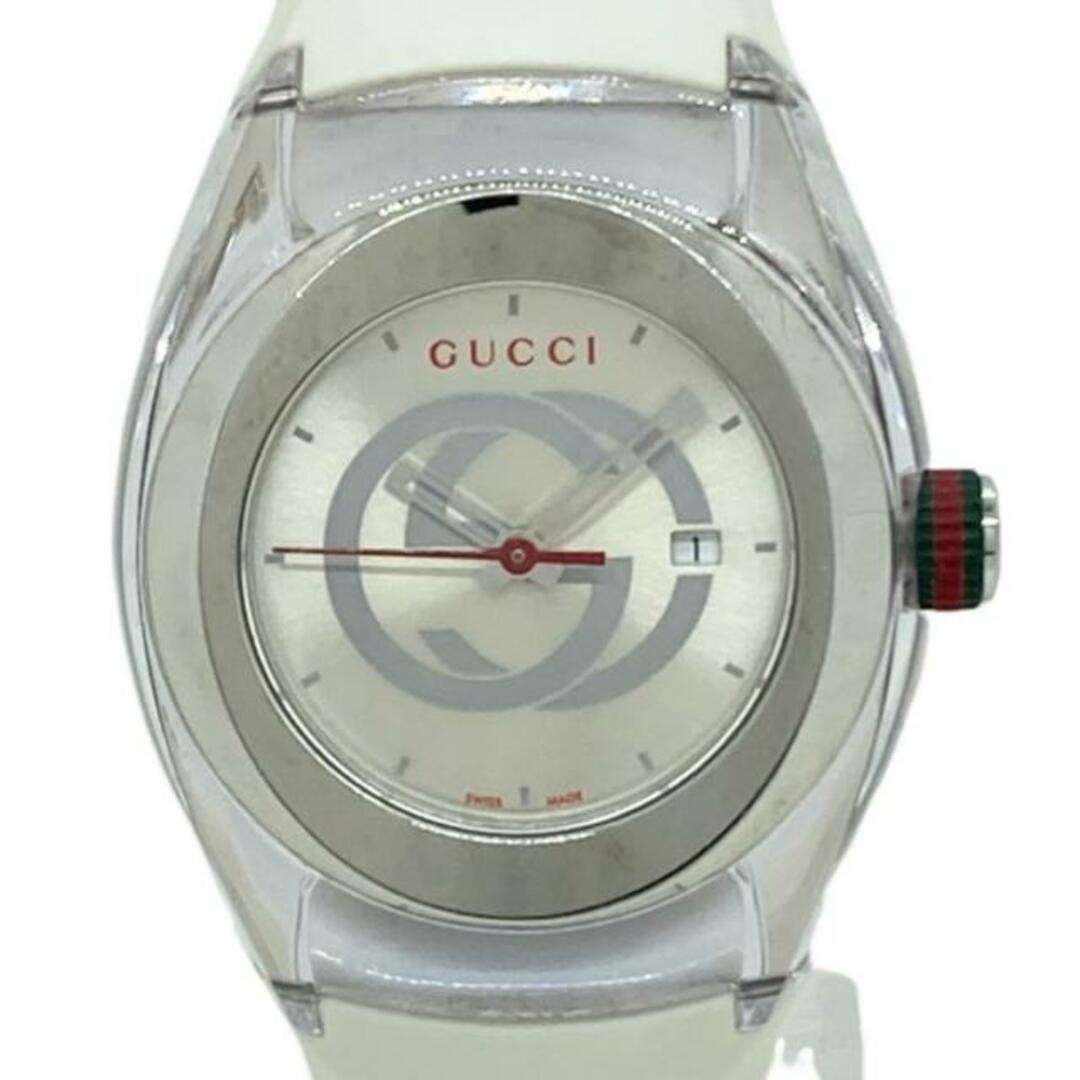 Gucci(グッチ)のGUCCI(グッチ) 腕時計 SYNCコレクション 137.3 レディース ラバーベルト シルバー レディースのファッション小物(腕時計)の商品写真