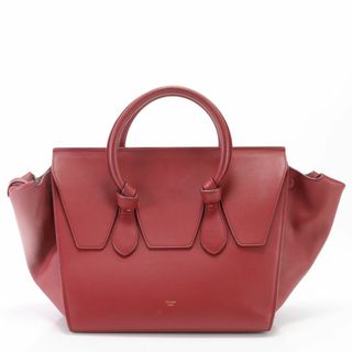 セリーヌ(celine)の極美品 セリーヌ タイ レッド S CE 1103 レザー トート バッグ 肩掛け ショルダー ハンド 通勤 本革 レディース EEM V3-4(トートバッグ)